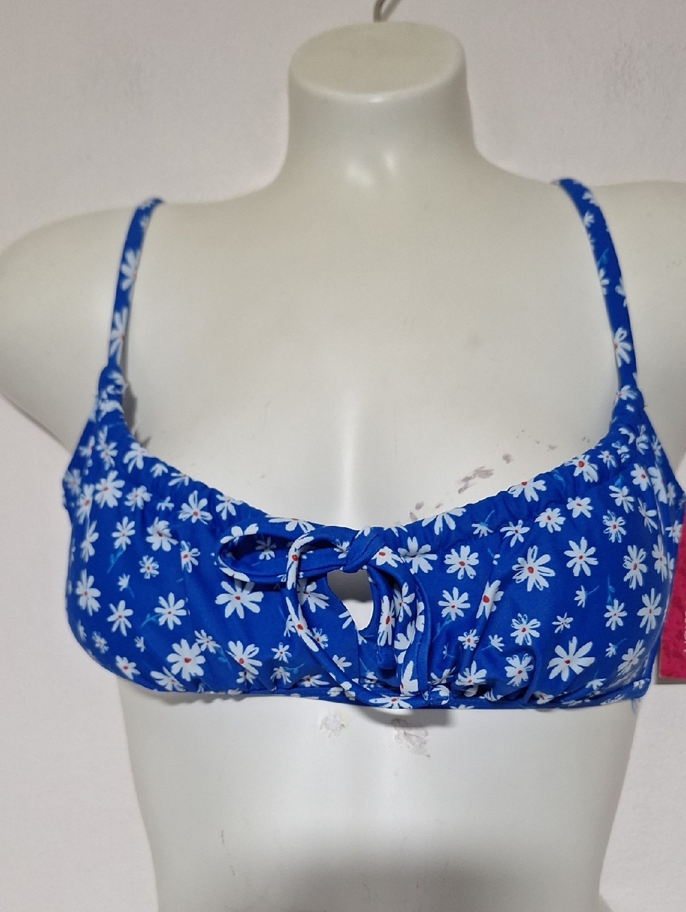 Xhilaration Blue Daisy Bandeau Bikini Top Medium